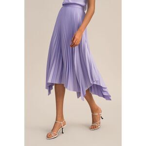 NWT Lavender Pleated Handkerchief Skirt Lily Silk  Size S